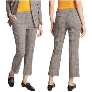 Amanda Uprichard Revolve Kirkwood Pants sz L Women Westwick‎ Plaid Butter Yellow